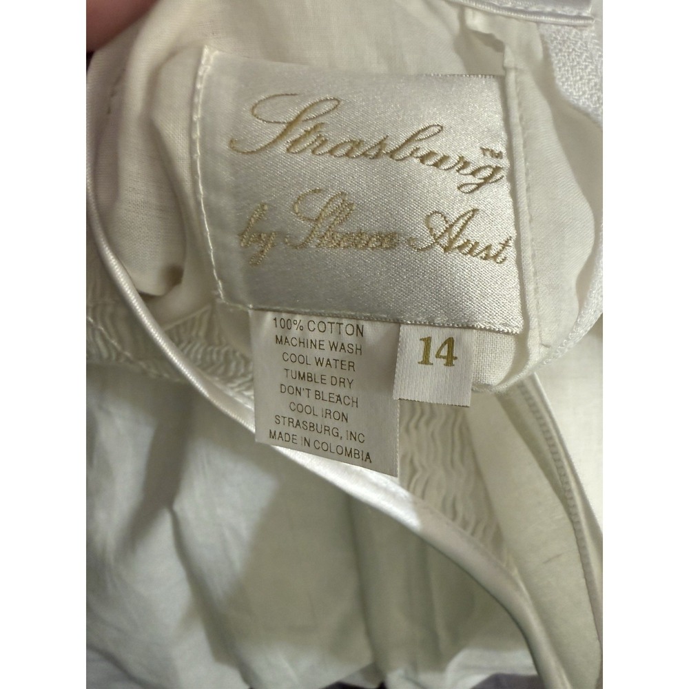 Stasbury Smocked Heirloom Dress With Under Slip Size 14 100% Cotton - Picture 6 of 7